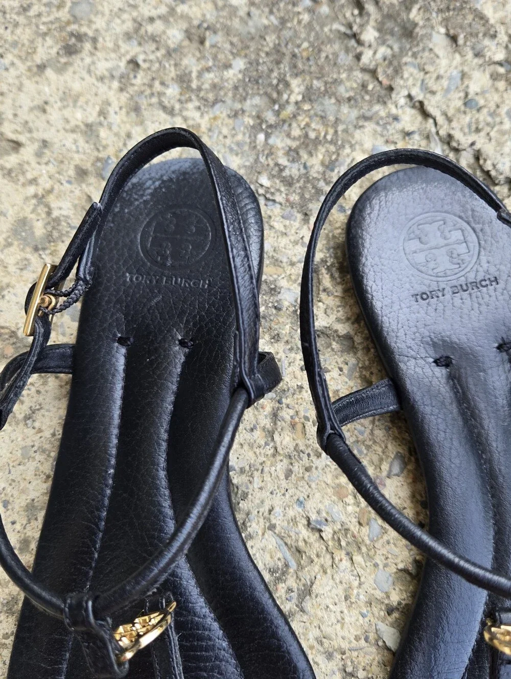 Tory Burch Emmy Thong Black Sandal Size 7.5